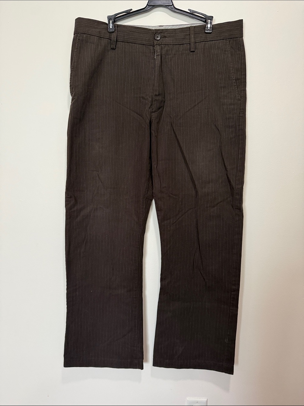 Men's Brown Pinstripe Chino Pants